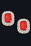 Truedames Rhinestone Stud Earring In Red