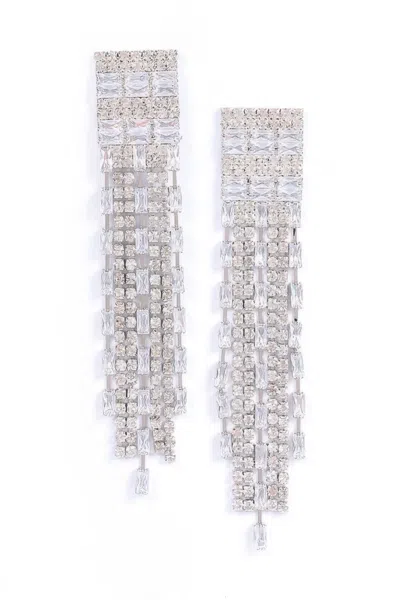 Truedames Rhinestone Tassle Earring In Metallic