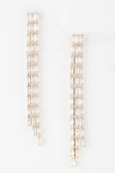 Truedames Rhinestone Tassle Earrings In Multi