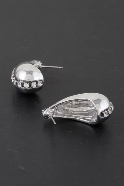 Truedames Rhinestone Tear Drop Earring In Silver