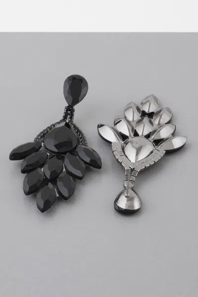 Truedames Rhinestone Teardrop Flare Earrings In Black