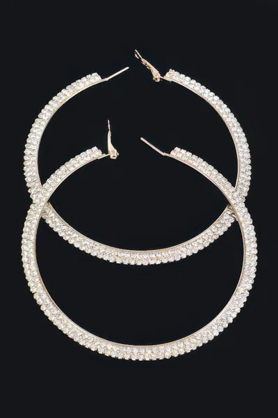 Truedames Rhinstone Hoop Earring In Silver