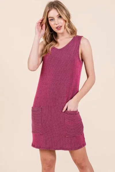 Truedames Rib Knit Tank Dress In Pink