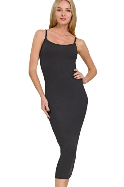 Truedames Ribbed Bodycon Midi Dress In Black