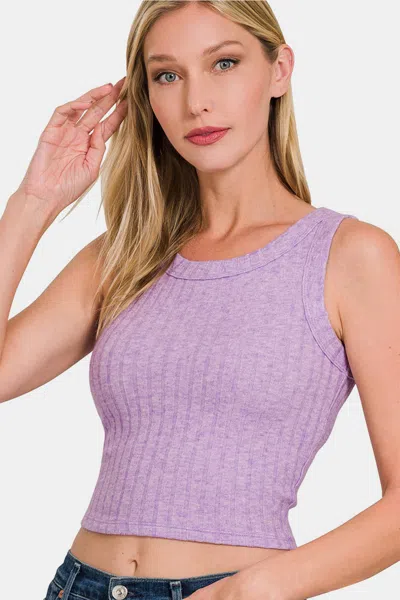 Truedames Ribbed Cropped Tank In Purple