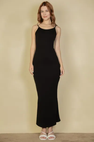 Truedames Ribbed Mermaid Hem Camisole Maxi Dress In Black