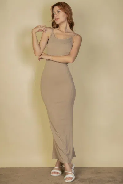 Truedames Ribbed Mermaid Hem Camisole Maxi Dress In Gray