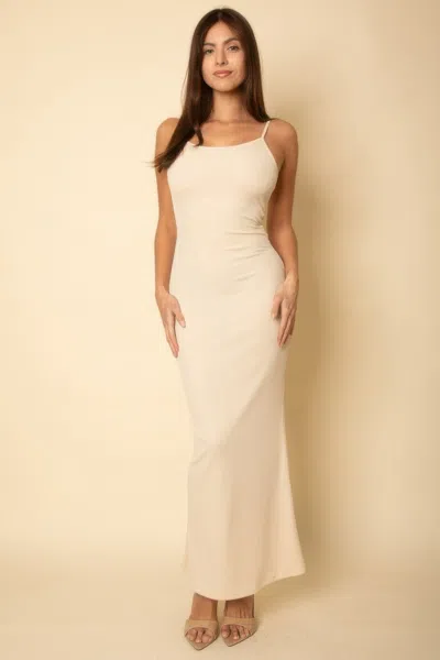 Truedames Ribbed Mermaid Hem Camisole Maxi Dress In Sand