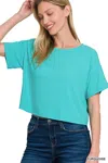 Truedames Cotton Round Neck Short Sleeve T-shirt In Blue