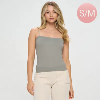 Truedames Ribbed Thin Strapped Seamless Tank Top In Gray