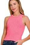 Truedames Ribbed Washed Seamless Tank Top In Multi