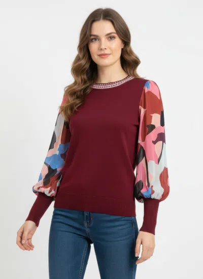 Truedames Rio & Rian Pullover Sweater In Red