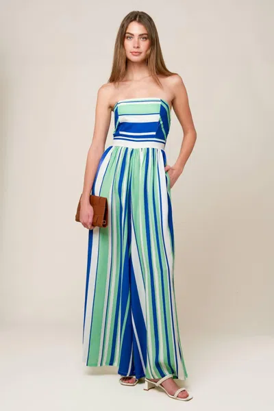 Truedames Riverside Sips Woven Jumpsuit In Green