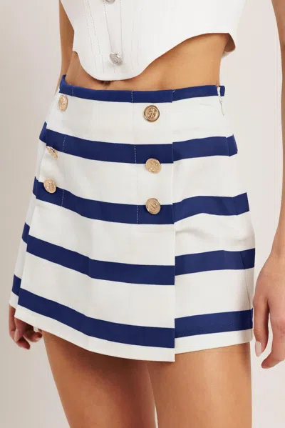 Truedames Riviera Sailor Woven Skort In Multi