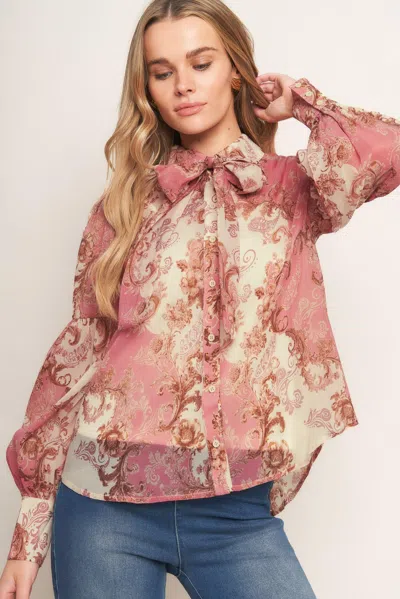 Truedames Rococo Rose Woven Top In Multi