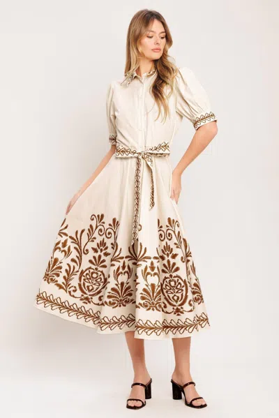 Truedames Romantic Heirloom Woven Midi Dress In White