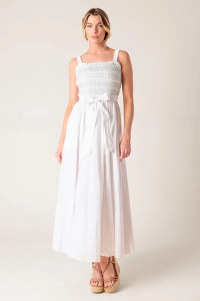 Truedames Romina Broderie Woven Midi Dress In White