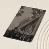 Truedames Rose Floral Pashmina Reversible Scarf Shawl In Gray