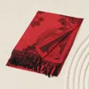 Truedames Rose Floral Pashmina Reversible Scarf Shawl In Red