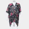 Truedames Rose Flower Chain Print Cover Up Poncho In Multi