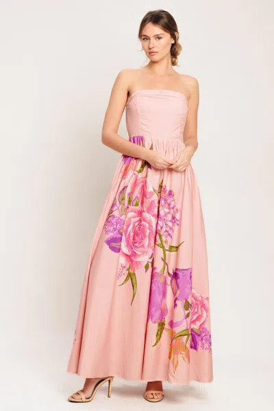 Truedames Rose Serenade Woven Maxi Dress In Pink