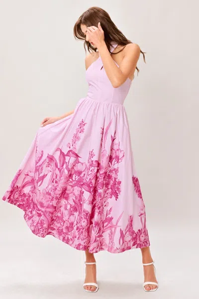 Truedames Roselight Dream Woven Midi Dress In Pink