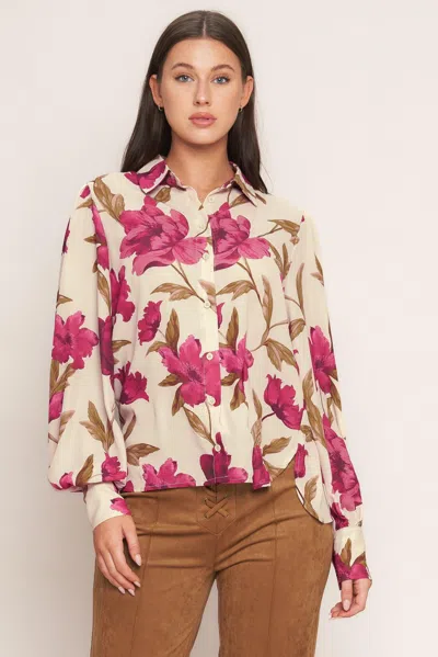 Truedames Rosewood Retro Woven Top In Beige
