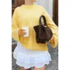 Truedames Round Neck Long Sleeve Knitted Loose Sweater In Multi