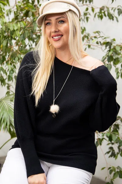 Truedames Round Neck Long Sleeve Solid Sweater In Beige