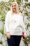 Truedames Round Neck Long Sleeve Solid Sweater In Multi
