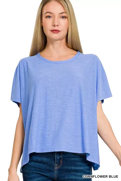 Truedames Round Neck Short Sleeve T-shirt In Blue