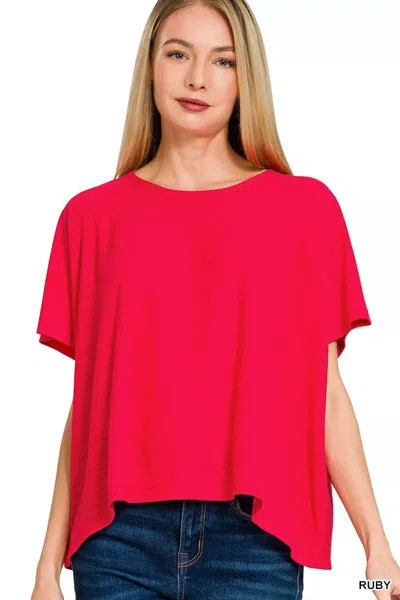 Truedames Round Neck Short Sleeve T-shirt In Red