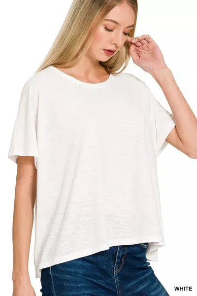 Truedames Round Neck Short Sleeve T-shirt In White