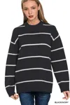 Truedames Round Neck Stripe Sweater In Multi