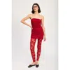Truedames Ruched Mini Dress With Lace Leggings In Red