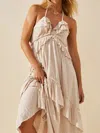 Truedames Ruffled Halter Neck Maxi Dress In White