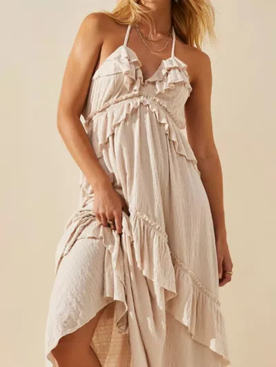 Truedames Ruffled Halter Neck Maxi Dress In White