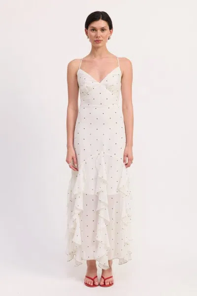 Truedames Ruffled Wrap Maxi Dress With Cross Back In Multi