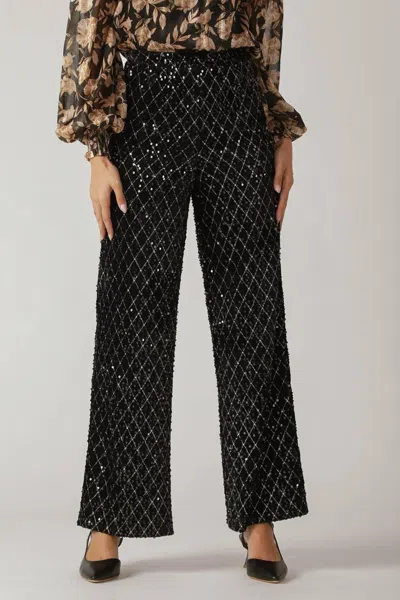 Truedames Running Out Of Time Sequin Pants In Black