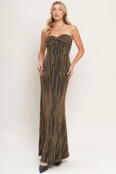 Truedames Sacred Promises Metallic Woven Maxi Dress In Black