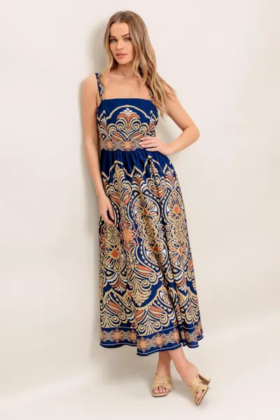 Truedames Sahara Dreams Woven Midi Dress In Blue