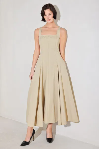 Truedames Sandstone Serenade Woven Midi Dress In Brown