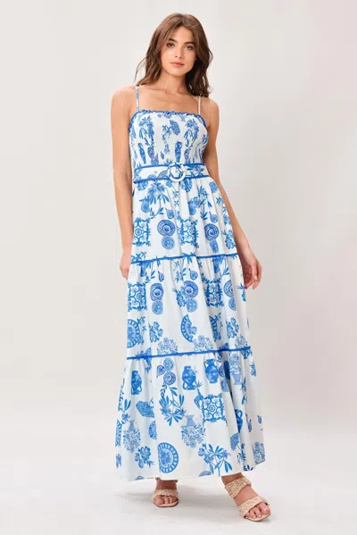 Truedames Santorini Dream Woven Maxi Dress In Blue