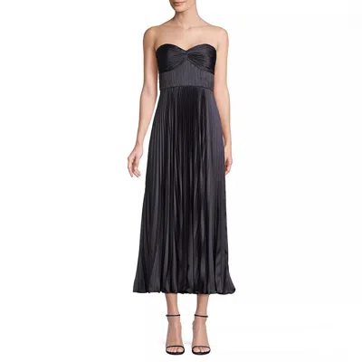 Truedames Satin Pleated Tube Dress In Multi