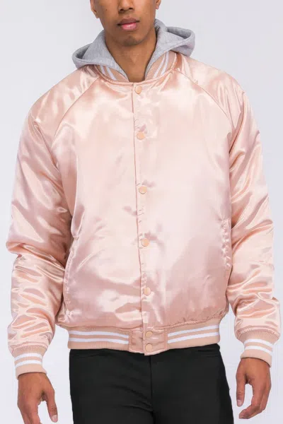 Truedames Satin Varsity Bomber Jacket In Multi