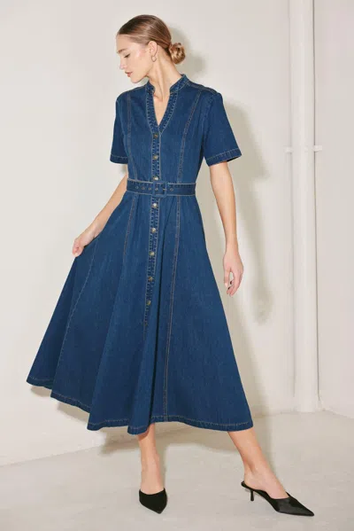 Truedames Saturn Street Denim Midi Dress In Blue
