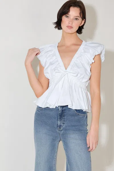 Truedames Scarlet Country Girl Woven Top In White
