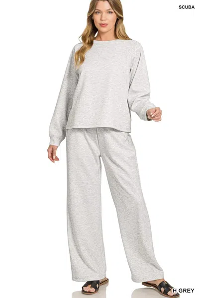 Truedames Scuba Crewneck Sweatshirt And Pants Set In Gray