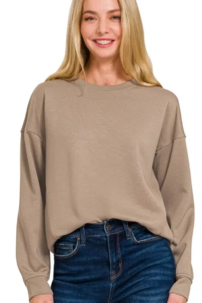 Truedames Scuba Round-neck Sweatshirts In Brown