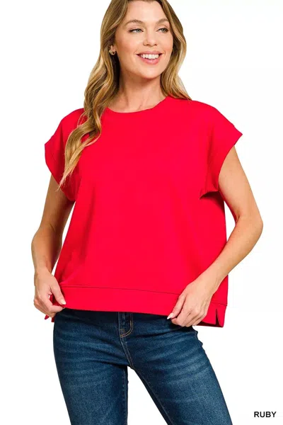 Truedames Scuba Short Sleeve Sweatshirts In Red